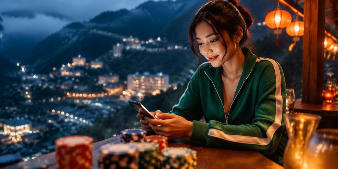Người dùng tại Hội An theo dõi kèo bóng đá trực tiếp qua điện thoại trong không gian đèn lồng